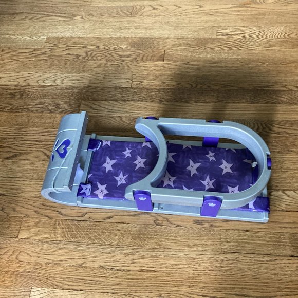 American Girl | Bitty Baby Twins | Toboggan | Silver / Purple Sled for 2 Retired - Picture 1 of 3